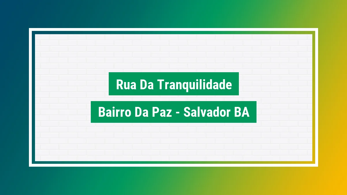 Imagem ilustrativa do endereço Rua da Tranqüilidade no bairro Bairro da Paz em Salvador BA