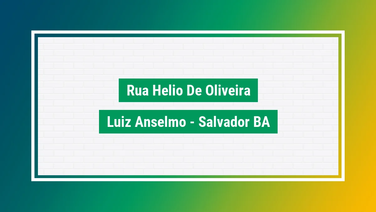 Imagem ilustrativa do endereço Rua Hélio de Oliveira no bairro Luiz Anselmo em Salvador BA