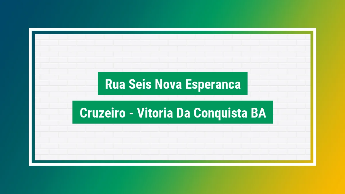Imagem ilustrativa do endereço Rua Seis (Nova Esperança) no bairro Cruzeiro em Vitória da Conquista BA