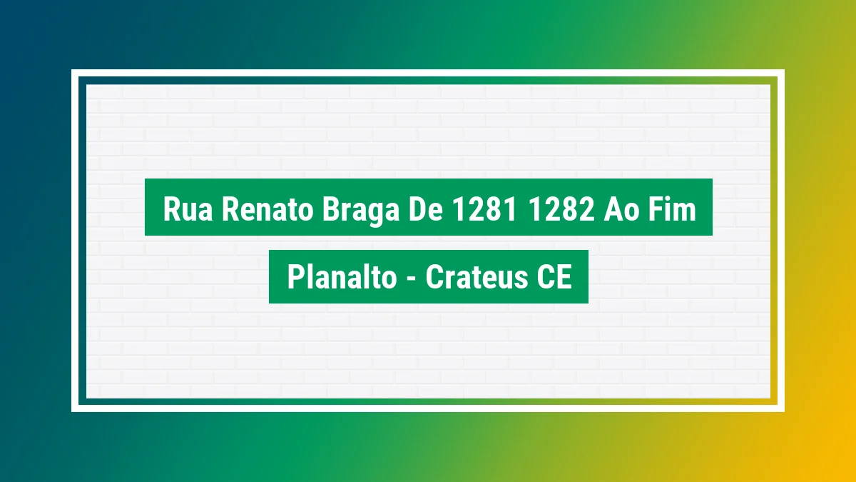 Imagem ilustrativa do endereço Rua Renato Braga - de 1281/1282 ao fim no bairro Planalto em Crateús CE