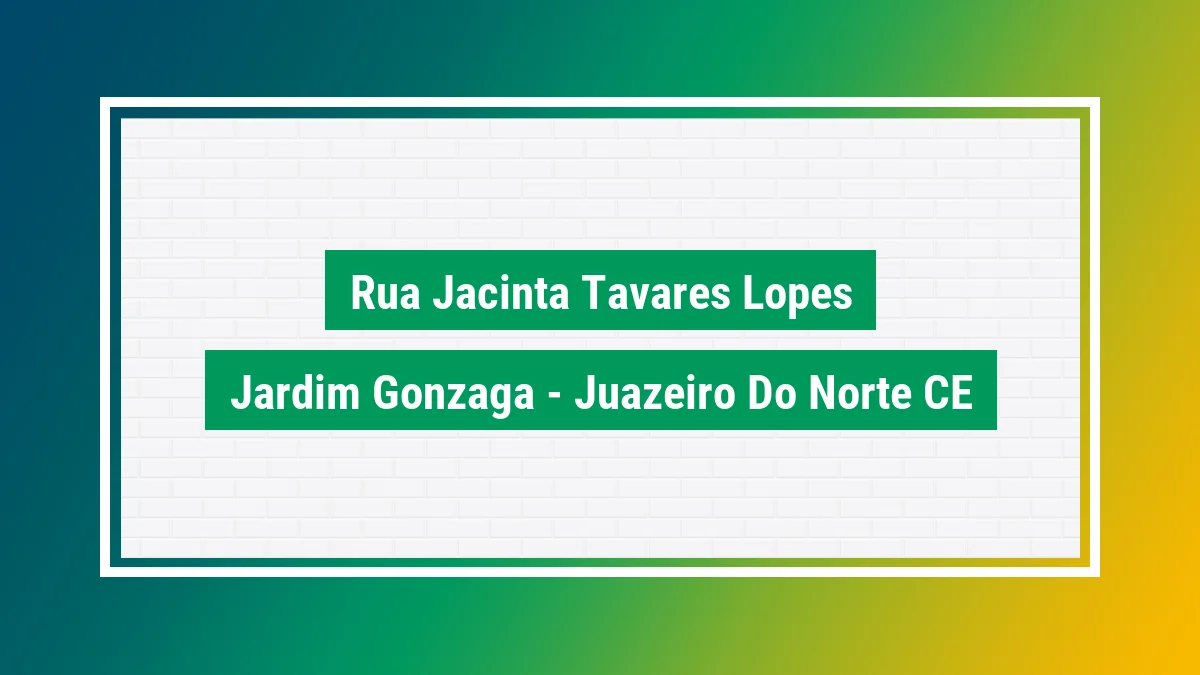 Imagem ilustrativa do endereço Rua Jacinta Tavares Lopes no bairro Jardim Gonzaga em Juazeiro do Norte CE