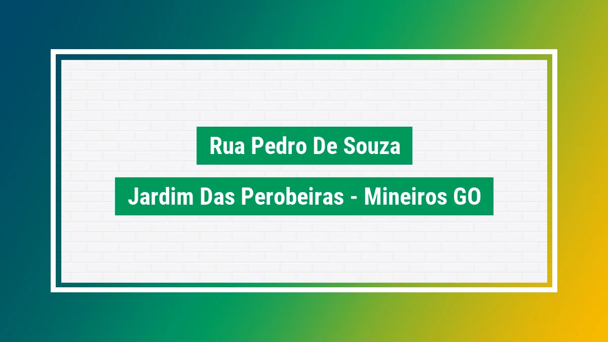 Imagem ilustrativa do endereço Rua Pedro de Souza no bairro Jardim das Perobeiras em Mineiros GO