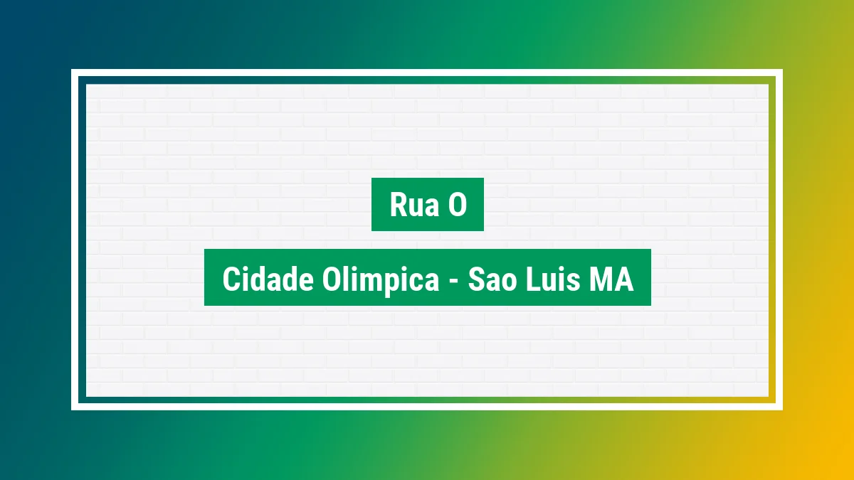 Imagem ilustrativa do endereço Rua O no bairro Cidade Olímpica em São Luís MA