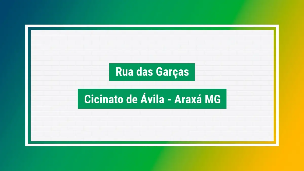 Rua das garças cep rua das garças endereço cep 38181655 MG