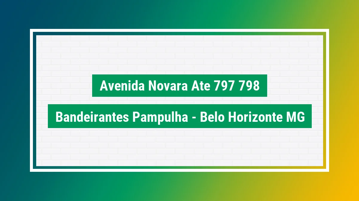 Imagem ilustrativa do endereço Avenida Novara - até 797/798 no bairro Bandeirantes (Pampulha) em Belo Horizonte MG