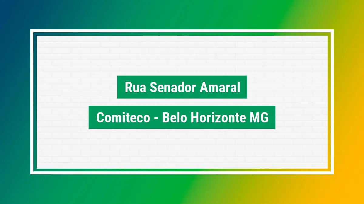 Rua senador amaral cep rua senador amaral 30315180 MG
