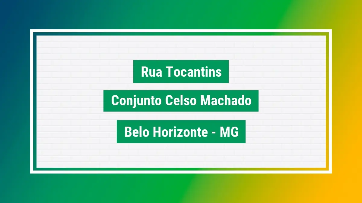 Rua tocantins cep rua tocantins endereço cep 30882260 MG Rua tocantins cep rua tocantins endereço cep 30882260 MG