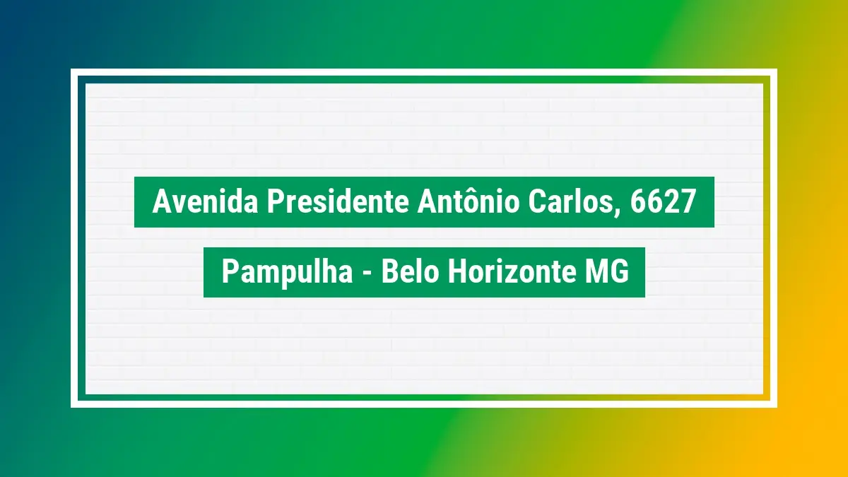 Avenida presidente antônio carlos, 6627 cep 31270901