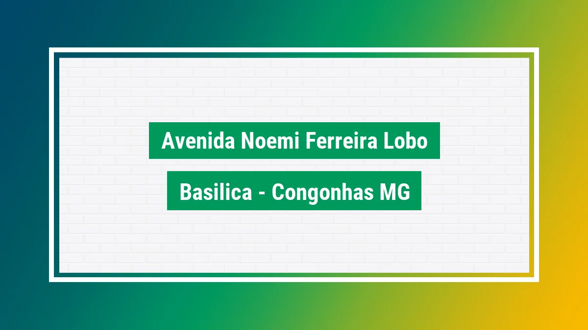 Imagem ilustrativa do endereço Avenida Noemi Ferreira Lobo no bairro Basílica em Congonhas MG