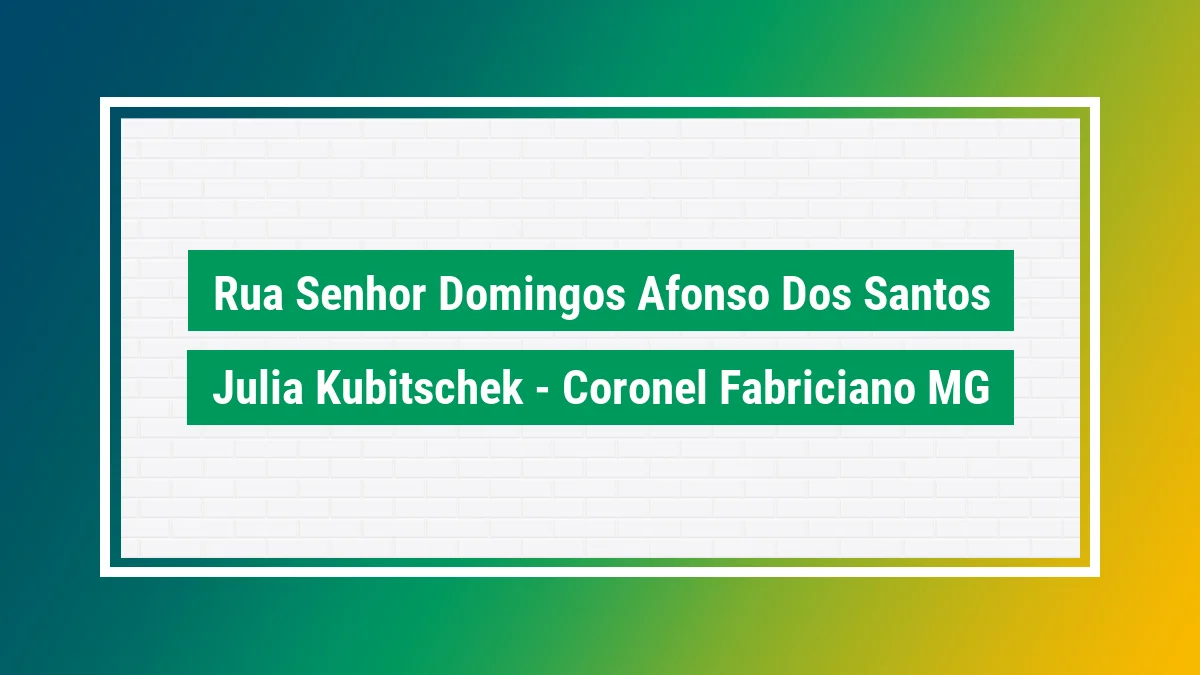 Imagem ilustrativa do endereço Rua Senhor Domingos Afonso dos Santos no bairro Júlia Kubitschek em Coronel Fabriciano MG