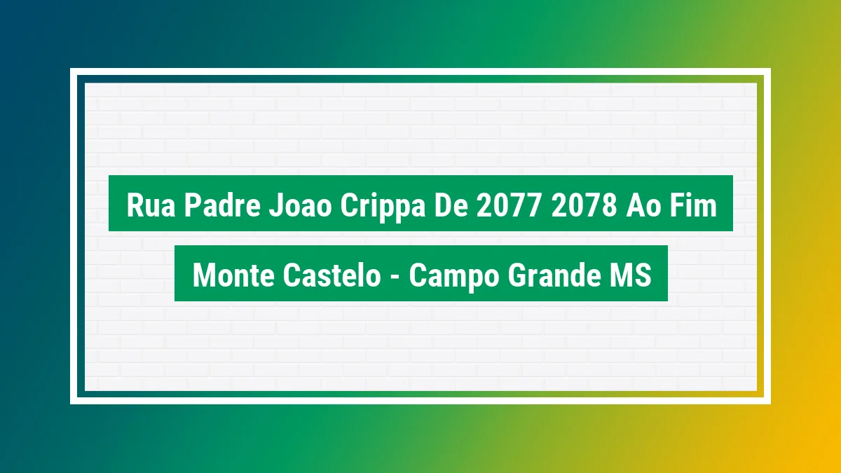 Imagem ilustrativa do endereço Rua Padre João Crippa - de 2077/2078 ao fim no bairro Monte Castelo em Campo Grande MS