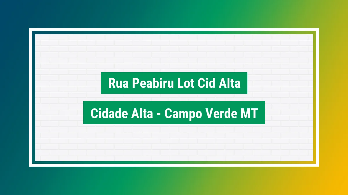 Imagem ilustrativa do endereço Rua Peabiru (Lot Cid Alta) no bairro Cidade Alta em Campo Verde MT