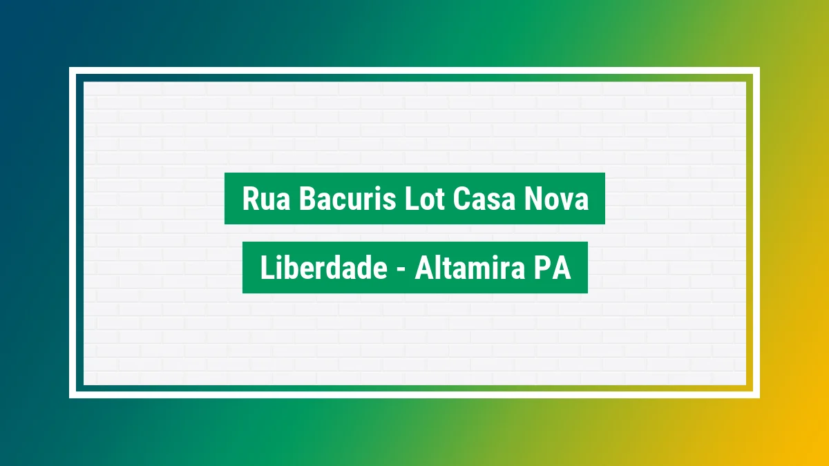 Imagem ilustrativa do endereço Rua Bacuris (Lot Casa Nova) no bairro Liberdade em Altamira PA