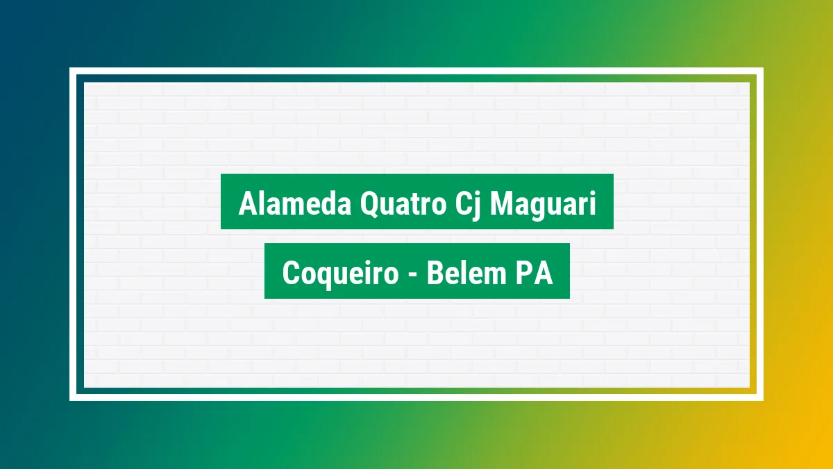 Imagem ilustrativa do endereço Alameda Quatro (Cj Maguari) no bairro Coqueiro em Belém PA