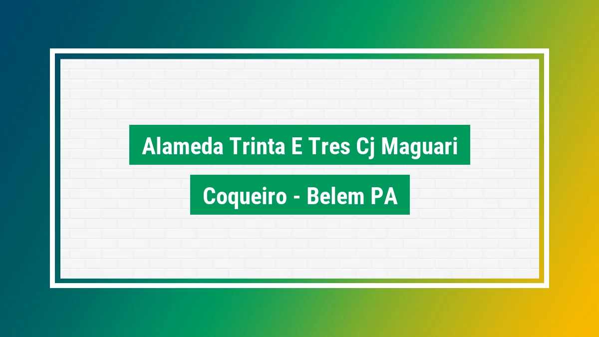 Imagem ilustrativa do endereço Alameda Trinta e Três (Cj Maguari) no bairro Coqueiro em Belém PA