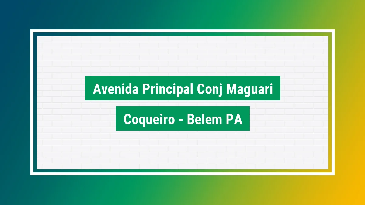 Imagem ilustrativa do endereço Avenida Principal (Conj. Maguari) no bairro Coqueiro em Belém PA