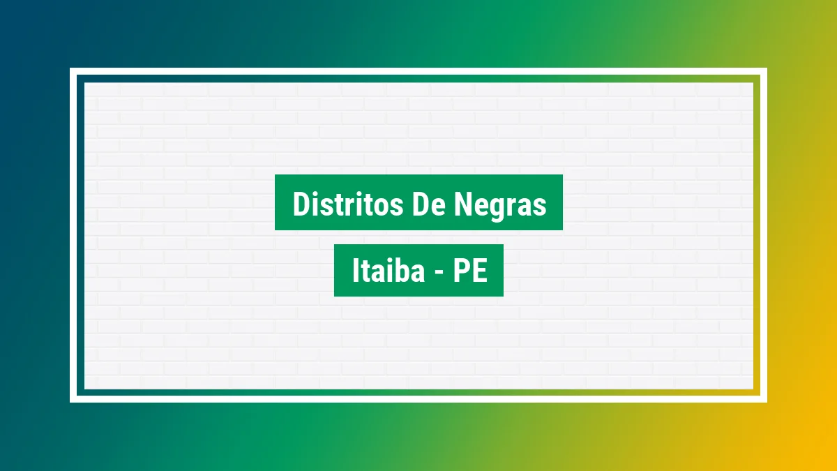 Imagem ilustrativa do bairro Distritos de Negras em Itaíba PE