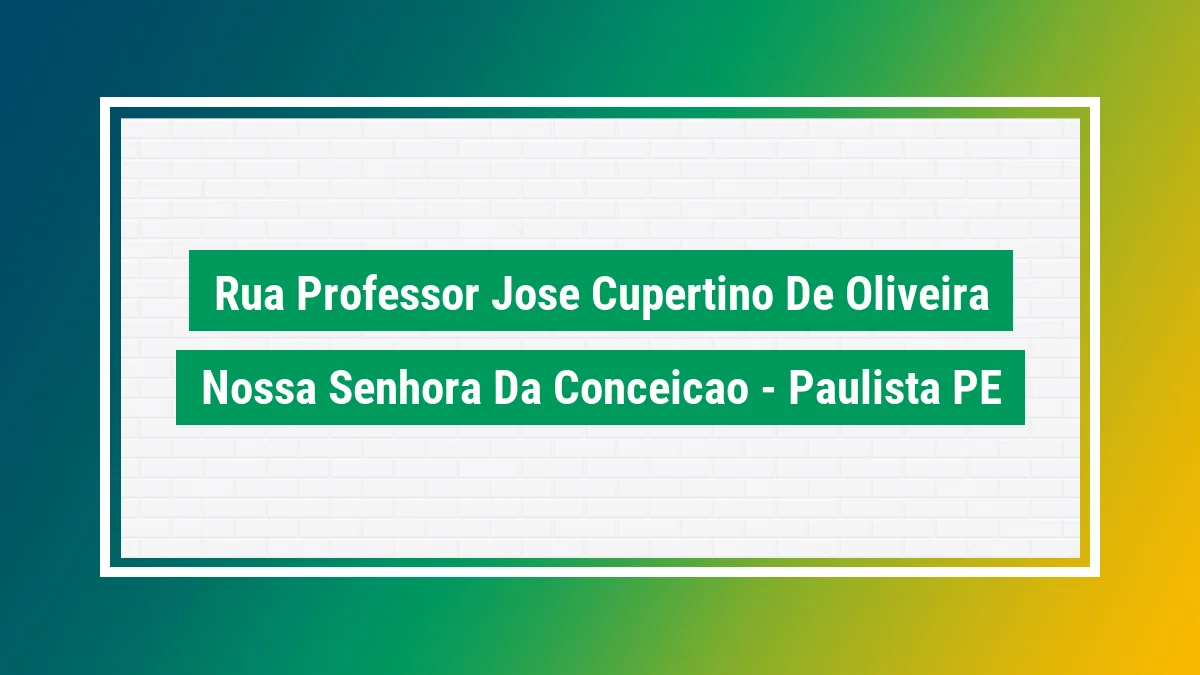 Imagem ilustrativa do endereço Rua Professor José Cupertino de Oliveira no bairro Nossa Senhora da Conceição em Paulista PE