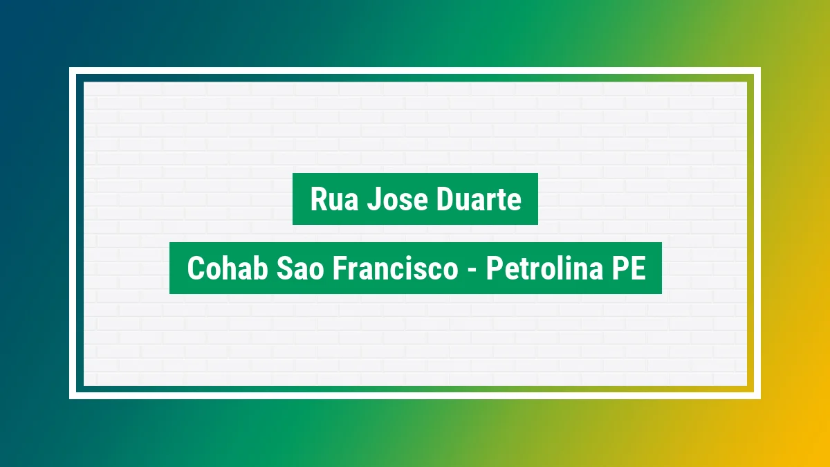 Imagem ilustrativa do endereço Rua José Duarte no bairro Cohab São Francisco em Petrolina PE
