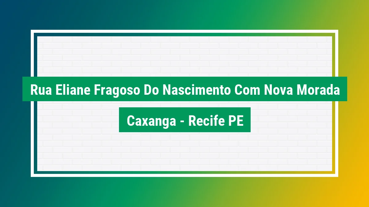 Imagem ilustrativa do endereço Rua Eliane Fragoso do Nascimento (Com Nova Morada) no bairro Caxangá em Recife PE