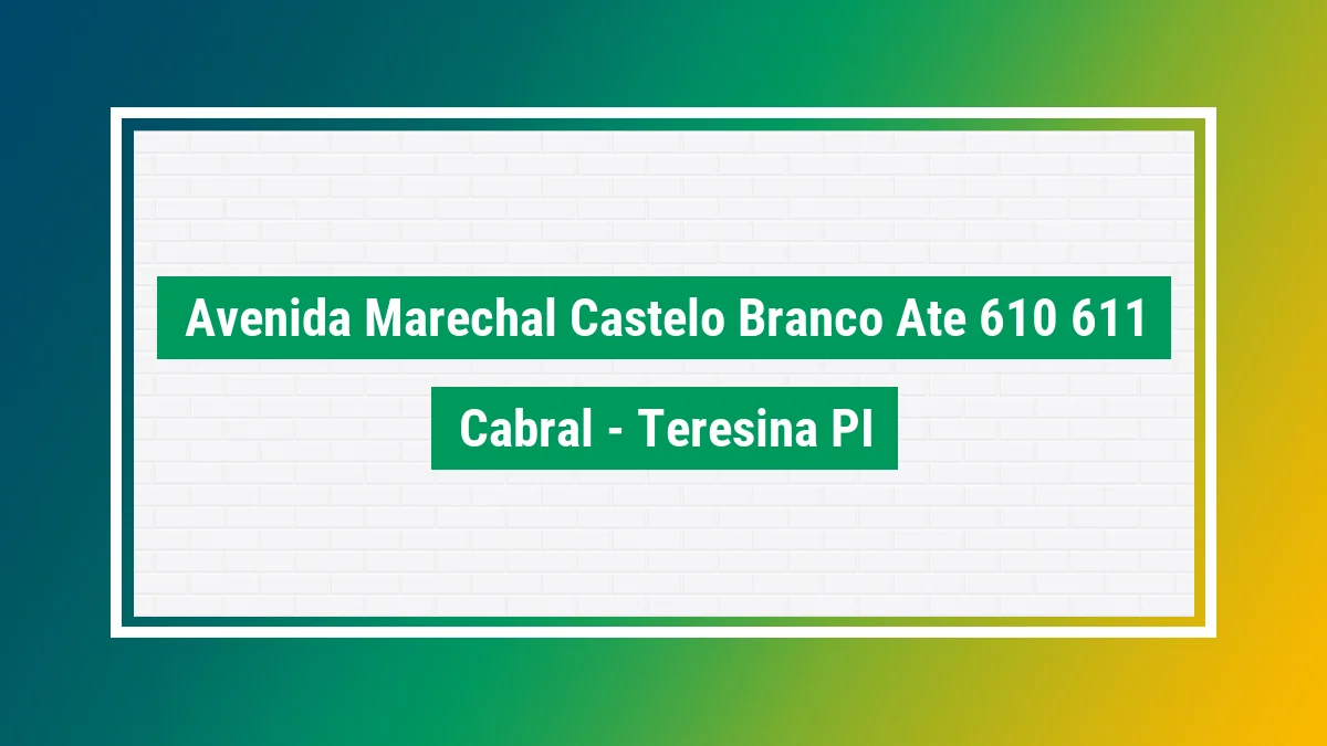 Imagem ilustrativa do endereço Avenida Marechal Castelo Branco - até 610/611 no bairro Cabral em Teresina PI