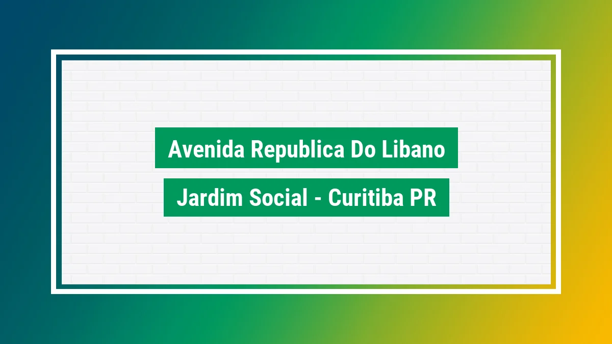 Imagem ilustrativa do endereço Avenida República do Líbano no bairro Jardim Social em Curitiba PR