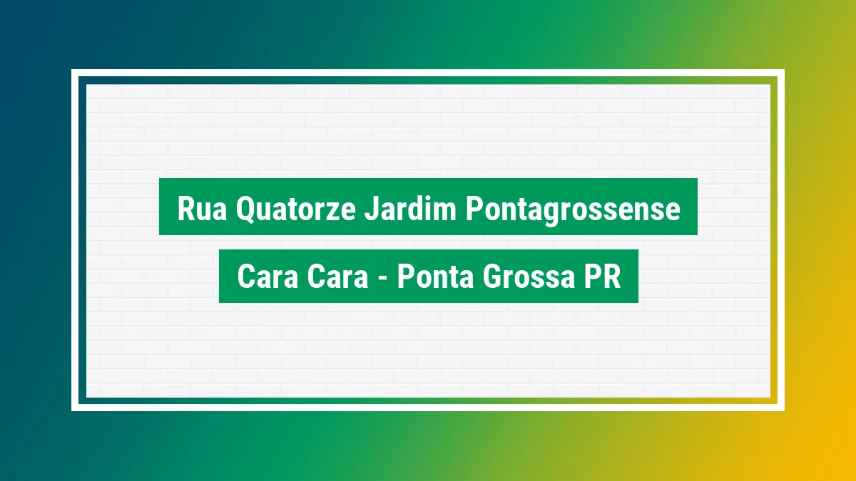 Imagem ilustrativa do endereço Rua Quatorze (Jardim Pontagrossense) no bairro Cará-cará em Ponta Grossa PR