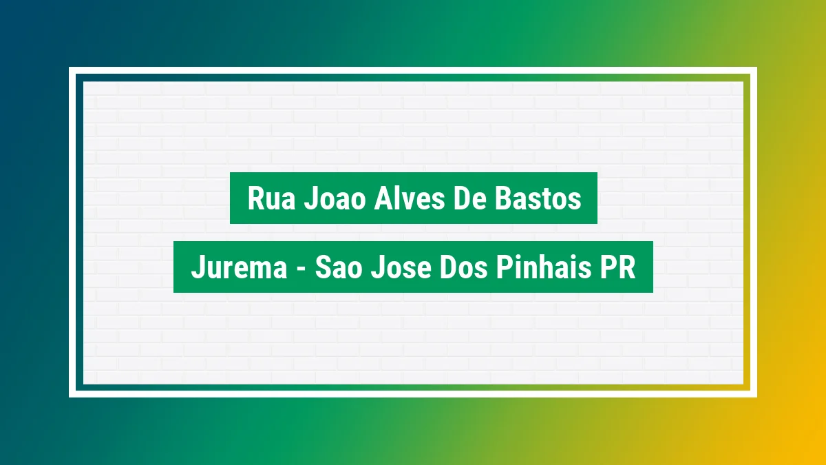 Imagem ilustrativa do endereço Rua João Alves de Bastos no bairro Jurema em São José dos Pinhais PR