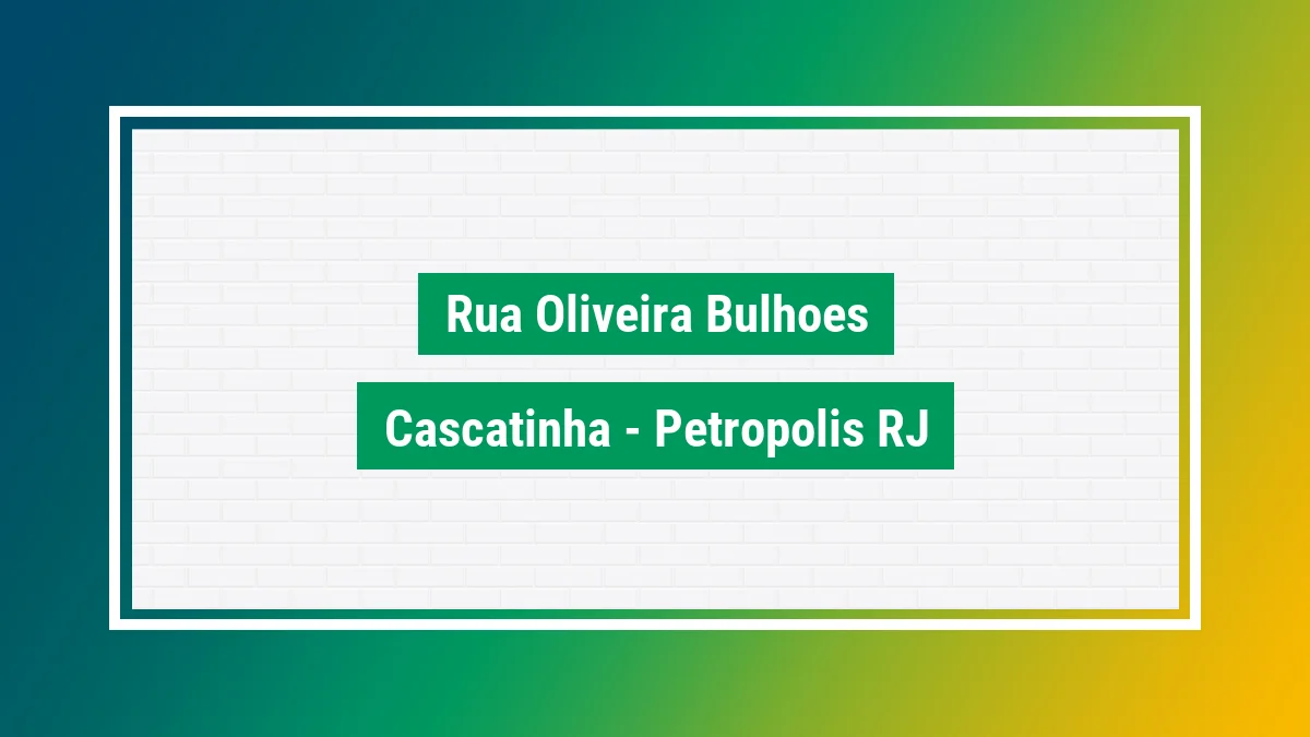 Imagem ilustrativa do endereço Rua Oliveira Bulhões no bairro Cascatinha em Petrópolis RJ