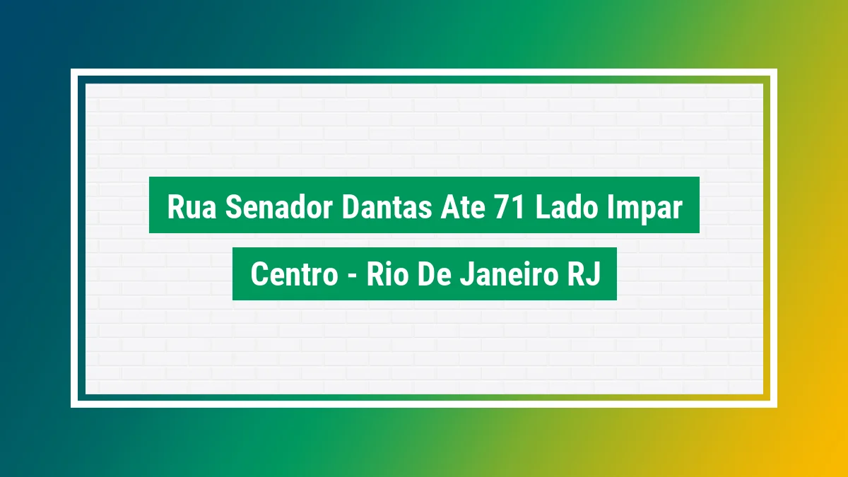 Imagem ilustrativa do endereço Rua Senador Dantas - até 71 - lado ímpar no bairro Centro em Rio de Janeiro RJ