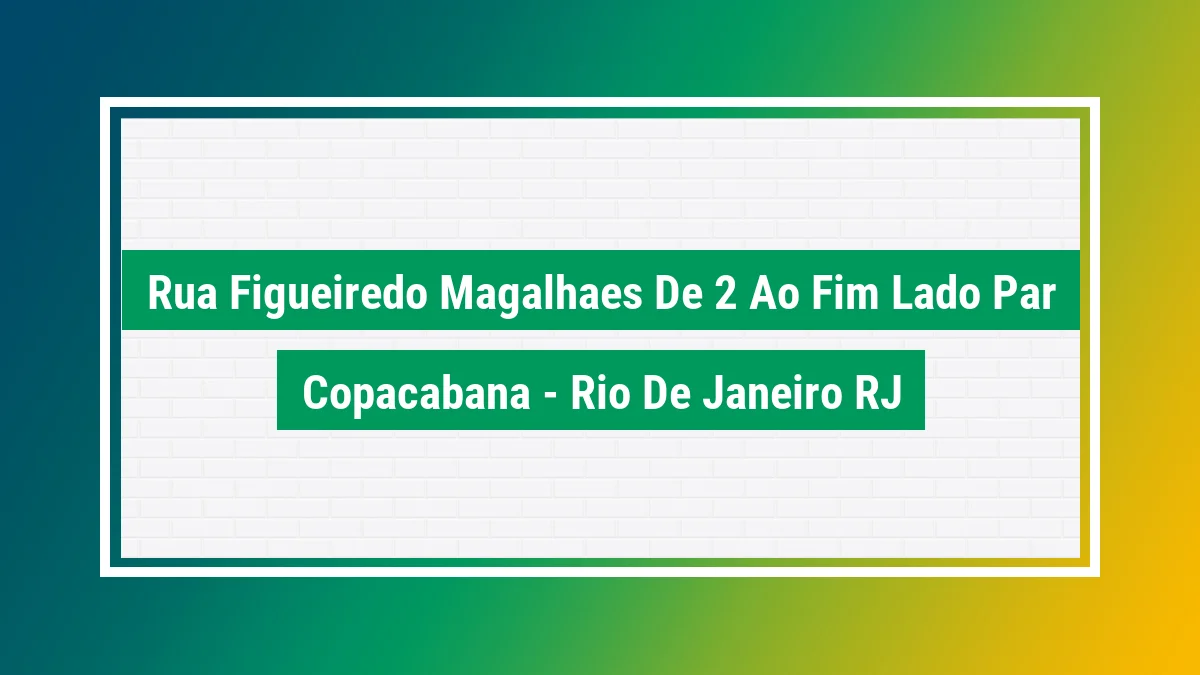 Imagem ilustrativa do endereço Rua Figueiredo Magalhães - de 2 ao fim - lado par no bairro Copacabana em Rio de Janeiro RJ