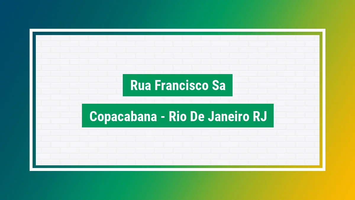 Imagem ilustrativa do endereço Rua Francisco Sá no bairro Copacabana em Rio de Janeiro RJ