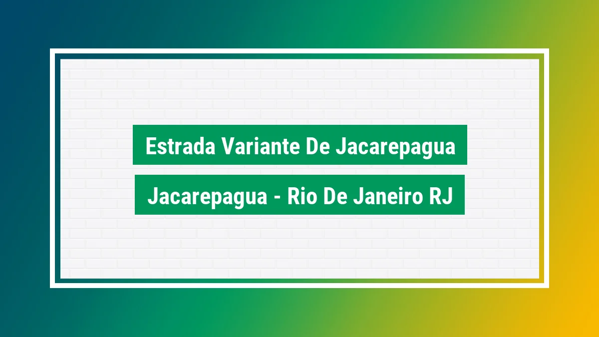 Imagem ilustrativa do endereço Estrada Variante de Jacarepagua no bairro Jacarepaguá em Rio de Janeiro RJ