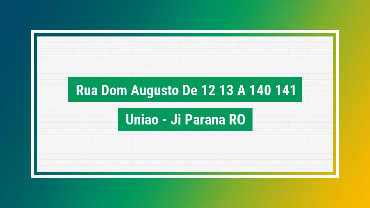 Imagem ilustrativa do endereço Rua Dom Augusto - de 12/13 a 140/141 no bairro União em Ji-Paraná RO