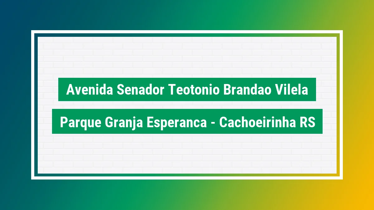 Imagem ilustrativa do endereço Avenida Senador Teotônio Brandão Vilela no bairro Parque Granja Esperança em Cachoeirinha RS