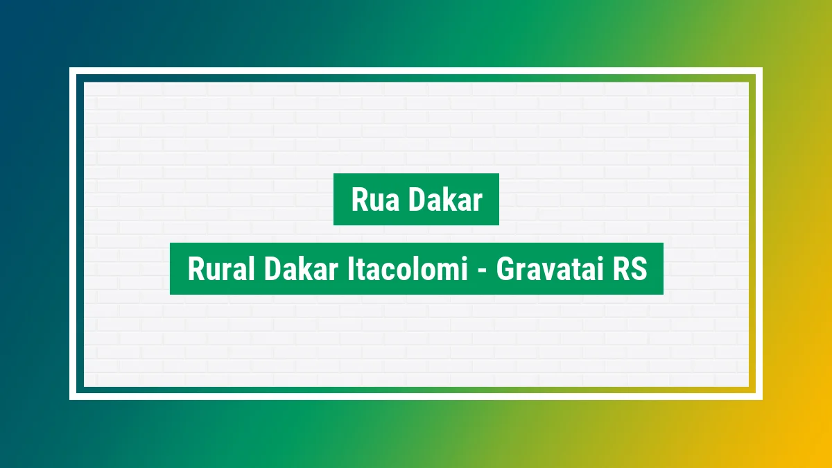 Imagem ilustrativa do endereço Rua Dakar no bairro Rural Dakar (Itacolomi) em Gravataí RS