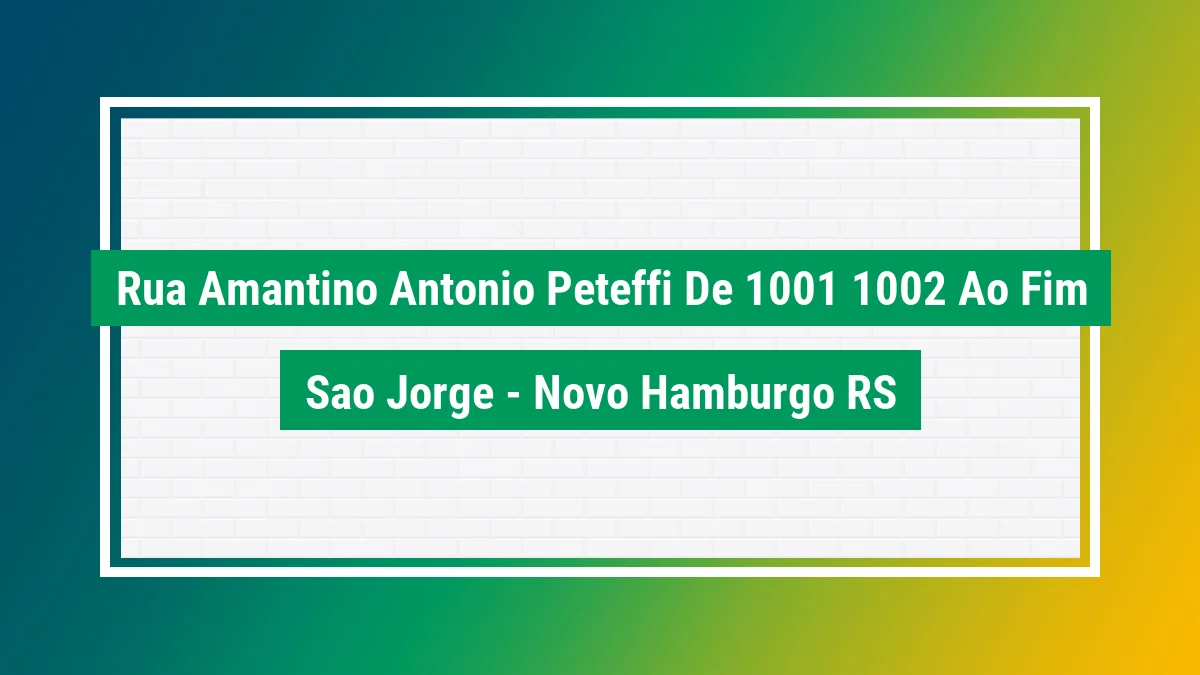 Imagem ilustrativa do endereço Rua Amantino Antônio Peteffi - de 1001/1002 ao fim no bairro São Jorge em Novo Hamburgo RS