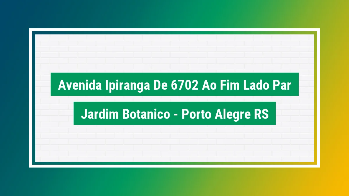 Imagem ilustrativa do endereço Avenida Ipiranga - de 6702 ao fim - lado par no bairro Jardim Botânico em Porto Alegre RS