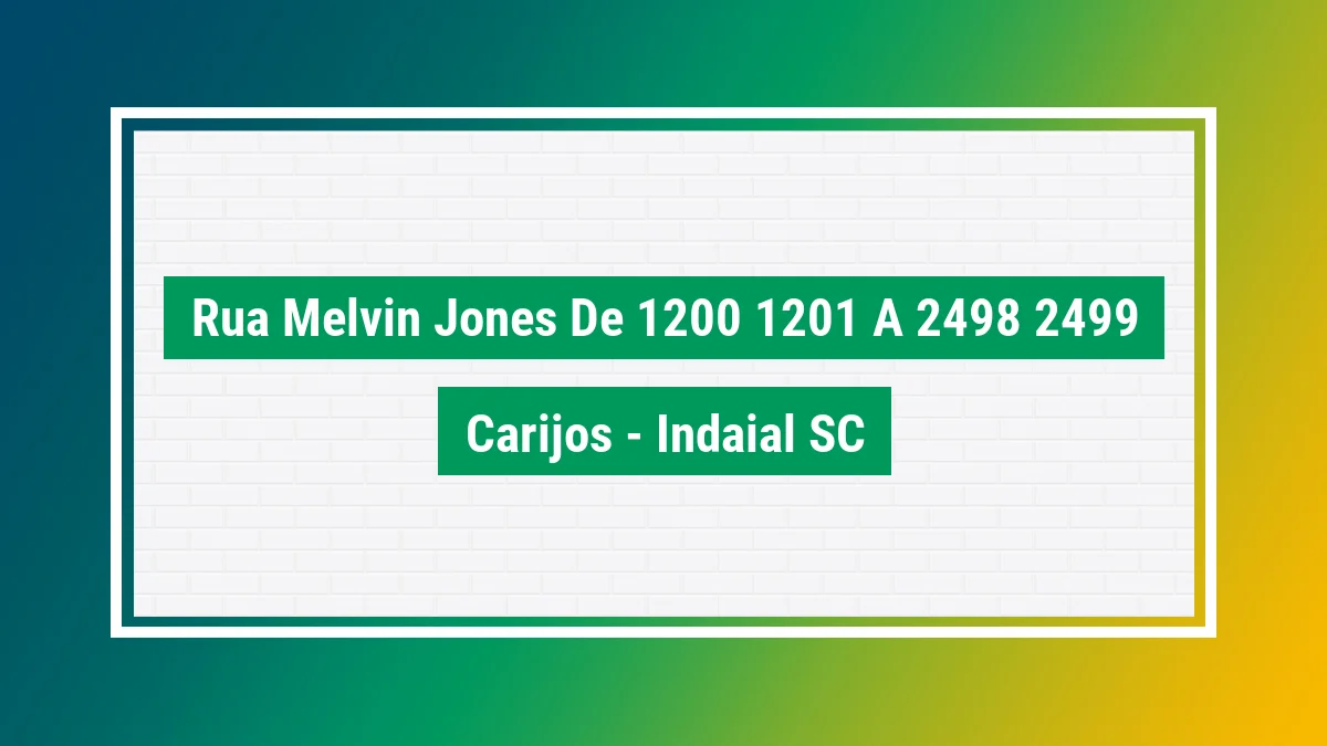 Imagem ilustrativa do endereço Rua Melvin Jones - de 1200/1201 a 2498/2499 no bairro Carijós em Indaial SC
