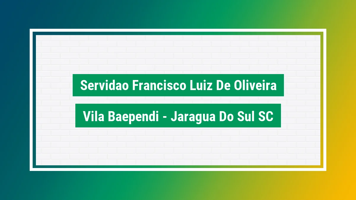 Imagem ilustrativa do endereço Servidão Francisco Luiz de Oliveira no bairro Vila Baependi em Jaraguá do Sul SC