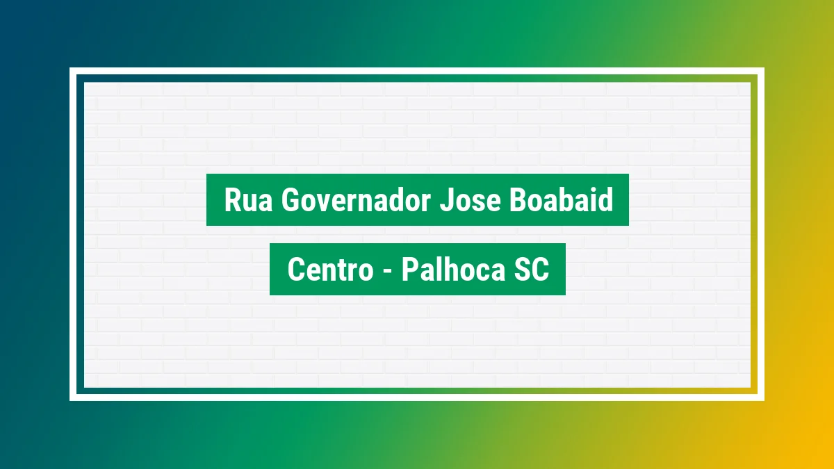 Imagem ilustrativa do endereço Rua Governador José Boabaid no bairro Centro em Palhoça SC