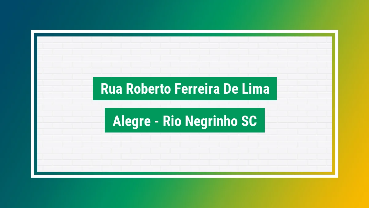 Imagem ilustrativa do endereço Rua Roberto Ferreira de Lima no bairro Alegre em Rio Negrinho SC