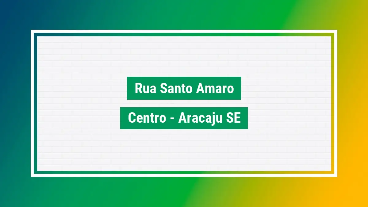 Rua santo amaro cep rua santo amaro 49010290 SE