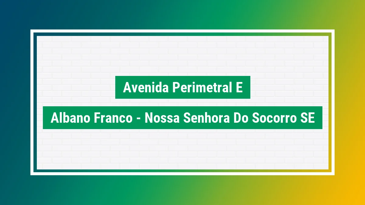 Imagem ilustrativa do endereço Avenida Perimetral E no bairro Albano Franco em Nossa Senhora do Socorro SE