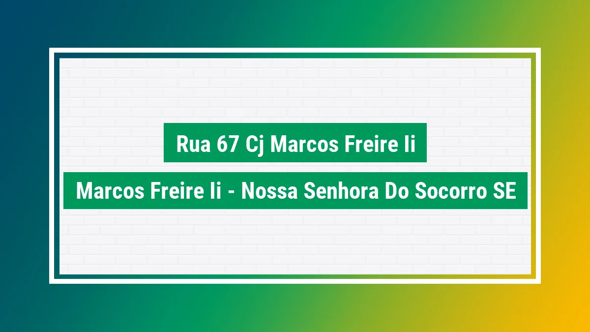 Imagem ilustrativa do endereço Rua 67 (Cj Marcos Freire II) no bairro Marcos Freire II em Nossa Senhora do Socorro SE