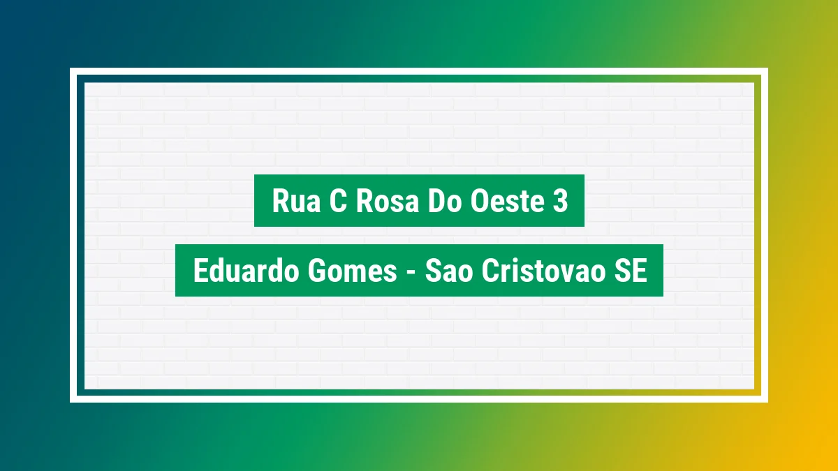 Imagem ilustrativa do endereço Rua C (Rosa do Oeste 3) no bairro Eduardo Gomes em São Cristóvão SE