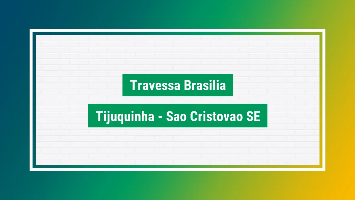 Imagem ilustrativa do endereço Travessa Brasília no bairro Tijuquinha em São Cristóvão SE