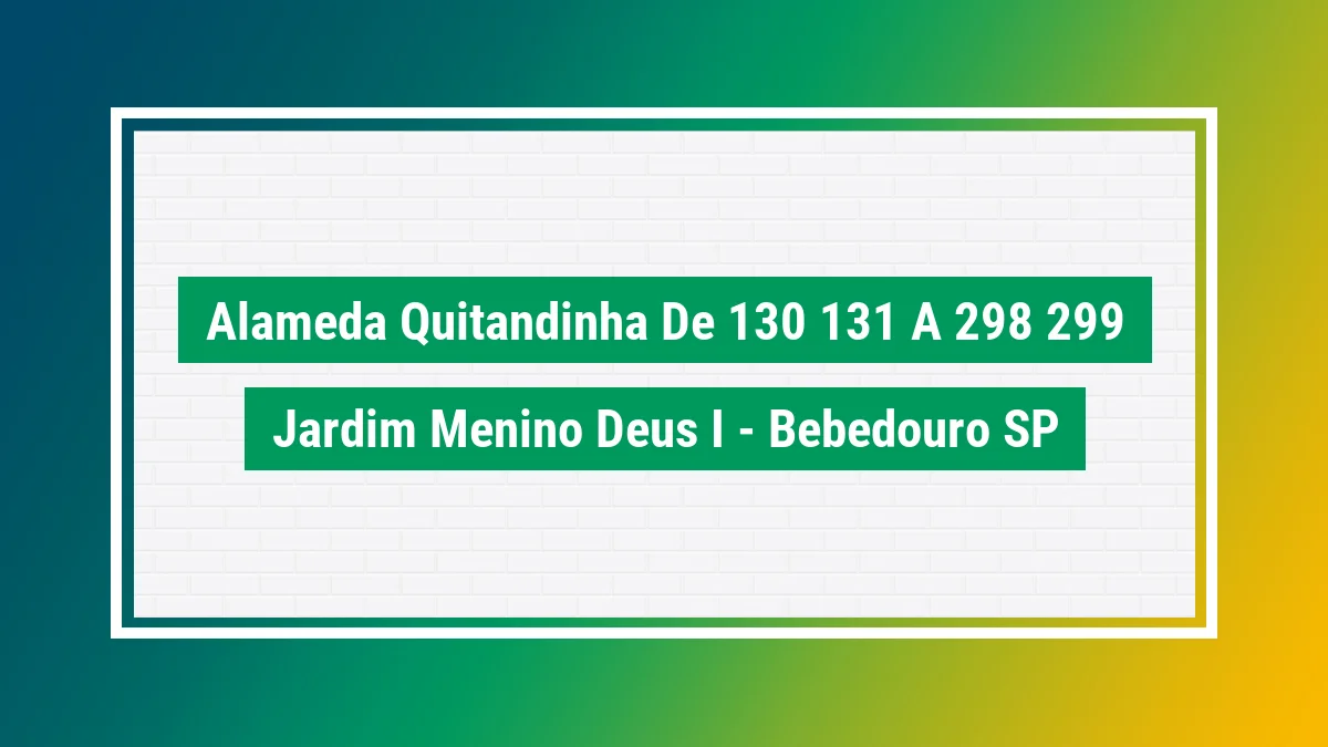 Imagem ilustrativa do endereço Alameda Quitandinha - de 130/131 a 298/299 no bairro Jardim Menino Deus I em Bebedouro SP