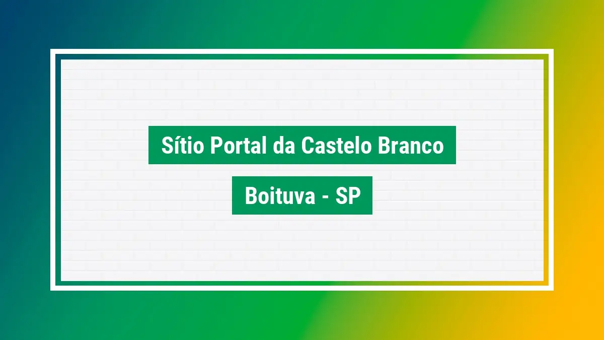 Sítio portal da castelo branco CEP boituva SP