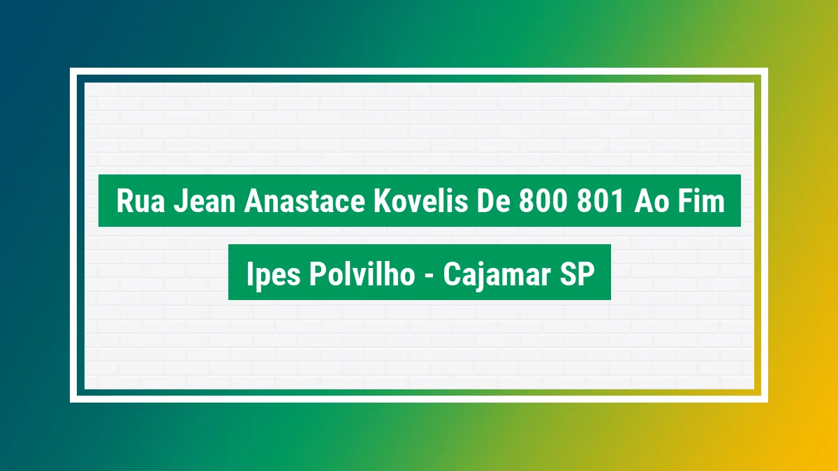 Imagem ilustrativa do endereço Rua Jean Anastace Kovelis - de 800/801 ao fim no bairro Ipês (Polvilho) em Cajamar SP